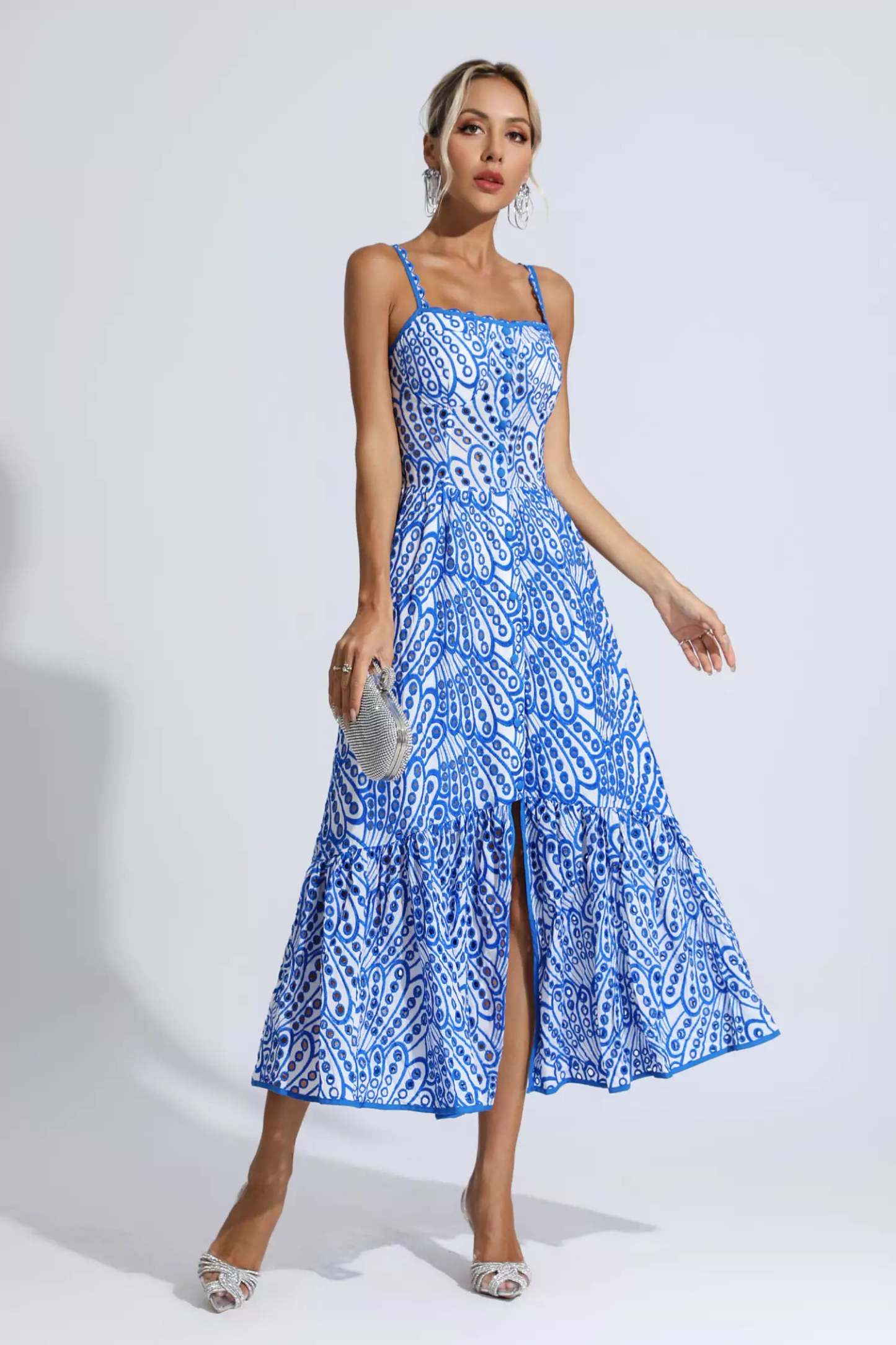 Reade Blue Printed Maxi Dress