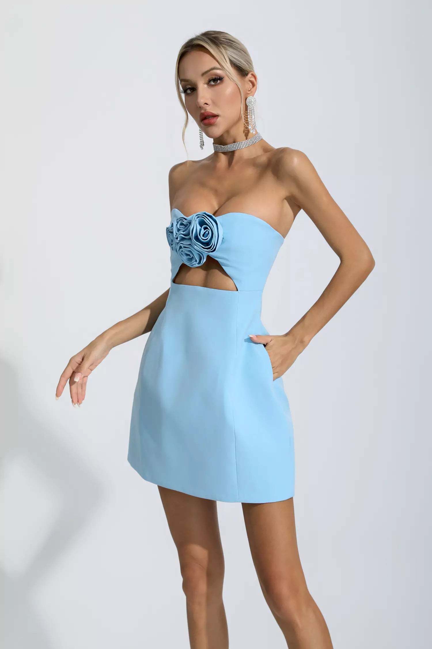 Johnny Blue Floral Mini Dress