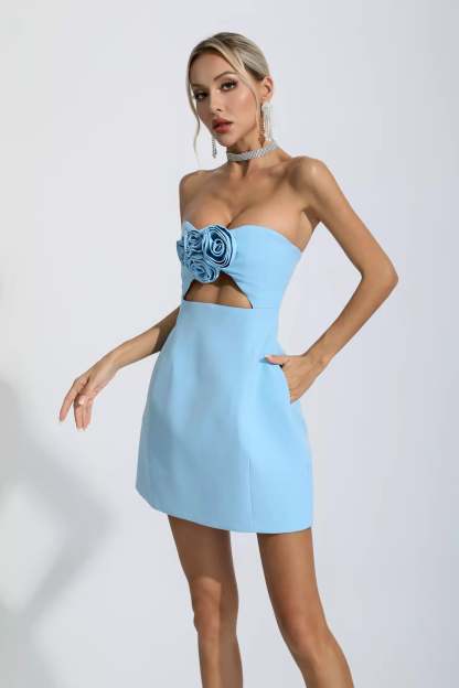 Johnny Blue Floral Mini Dress