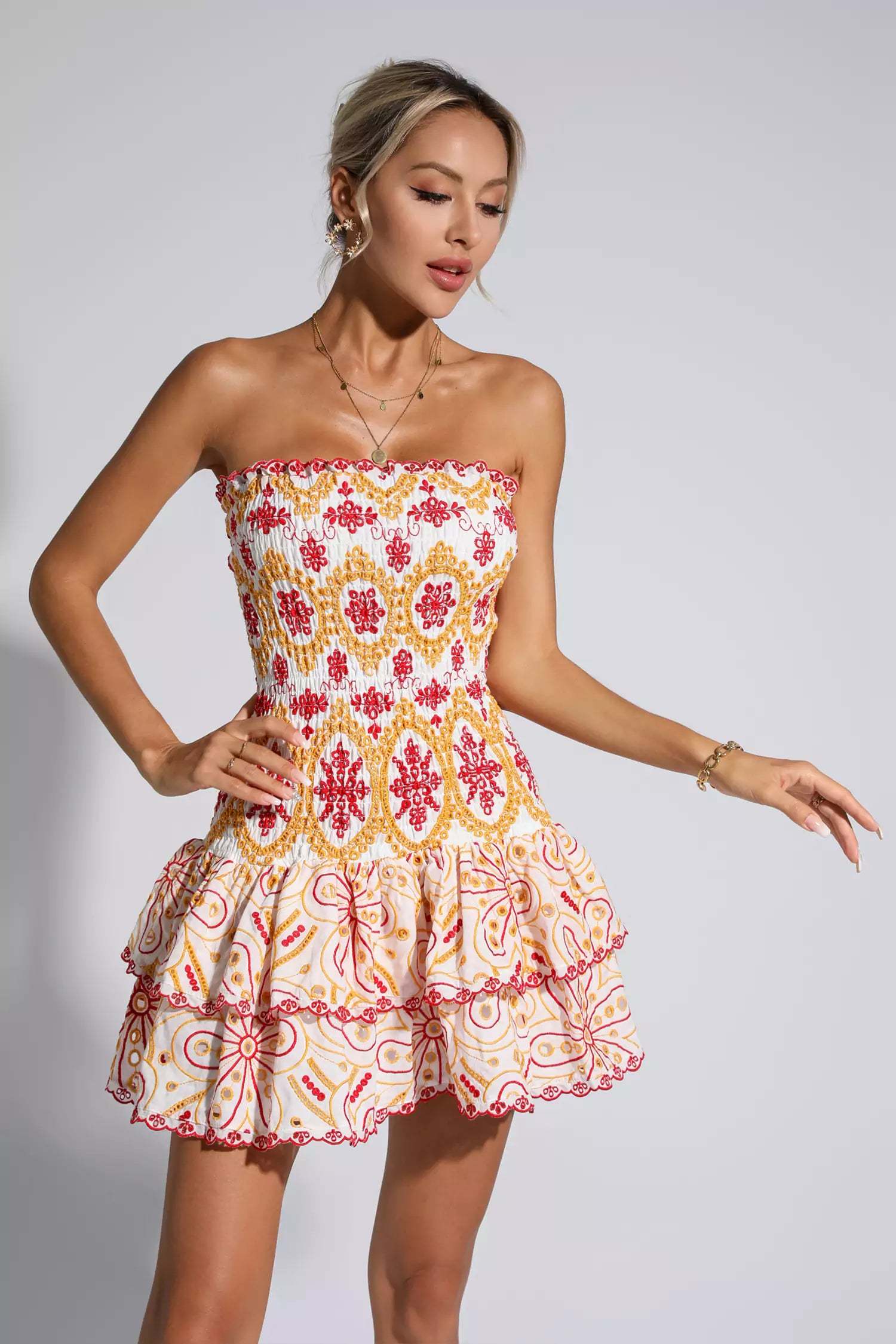Milo Red Ruffle Mini Dress