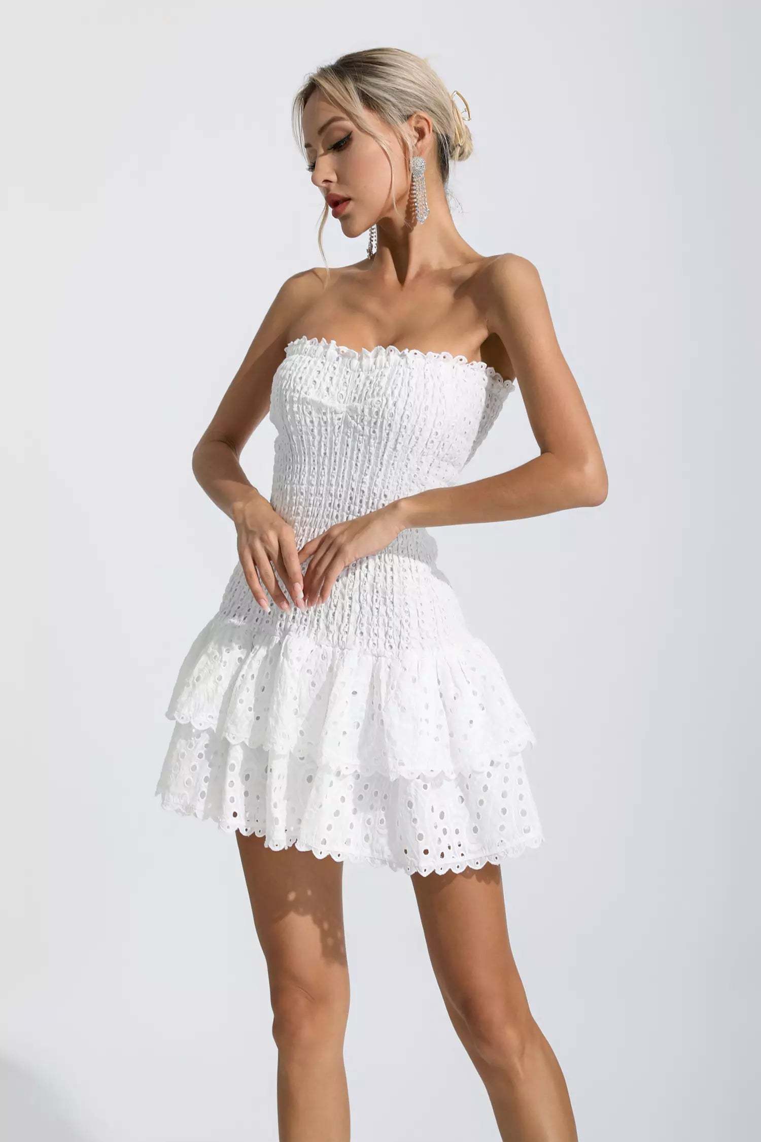 Milo White Ruffle Mini Dress