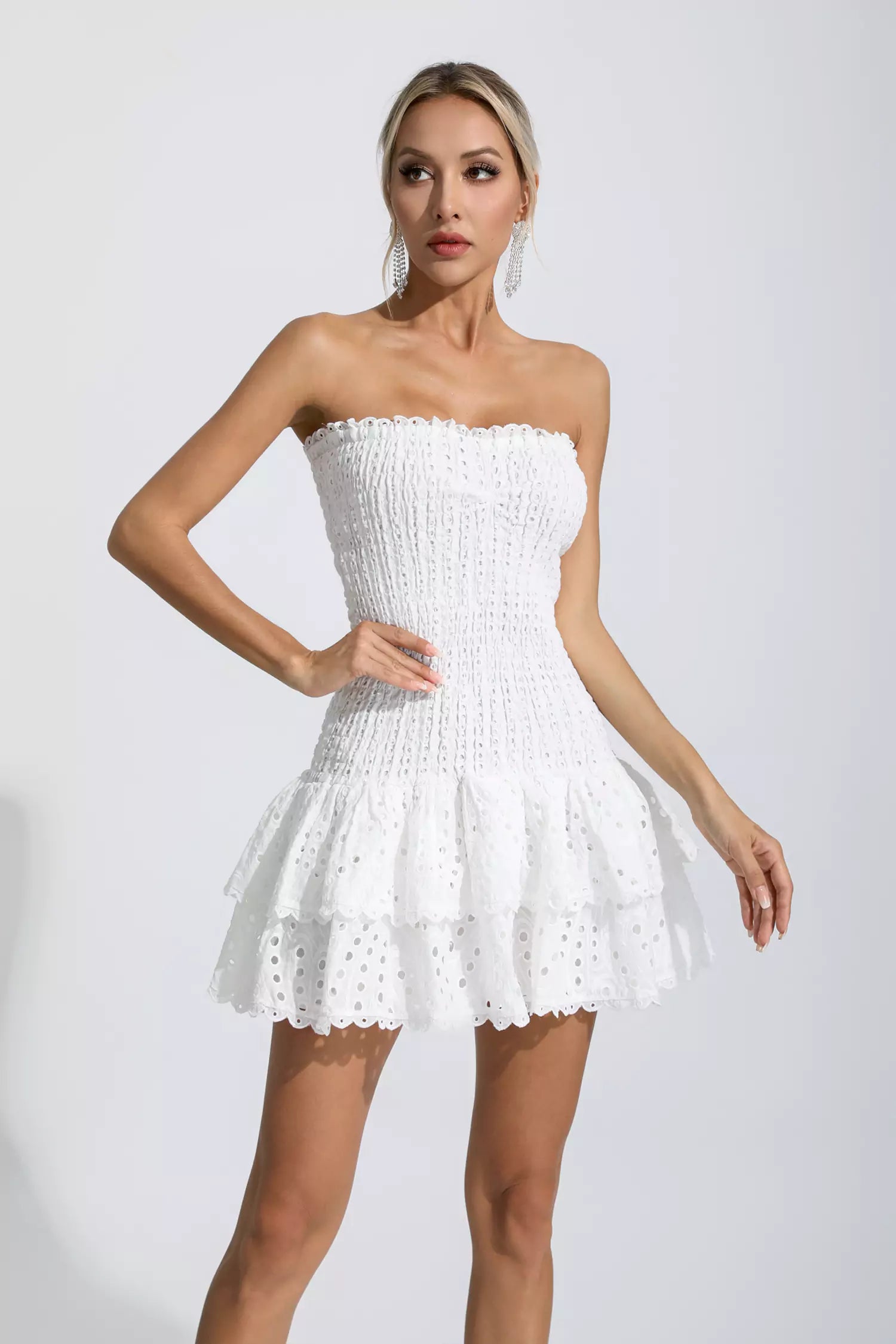 Milo White Ruffle Mini Dress