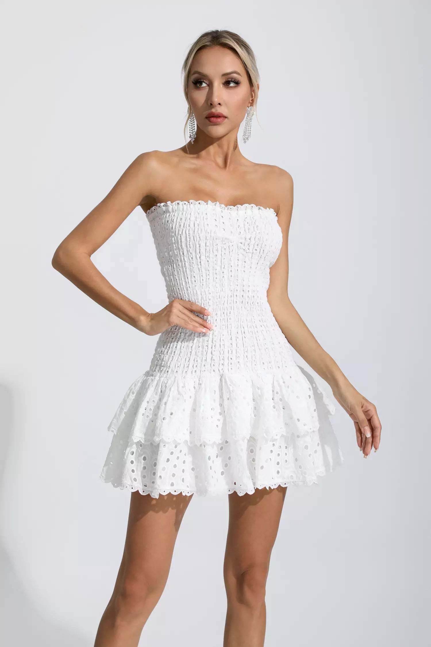 Milo White Ruffle Mini Dress