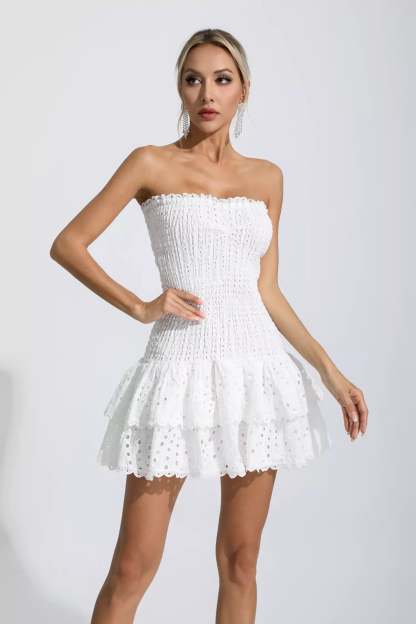 Milo White Ruffle Mini Dress