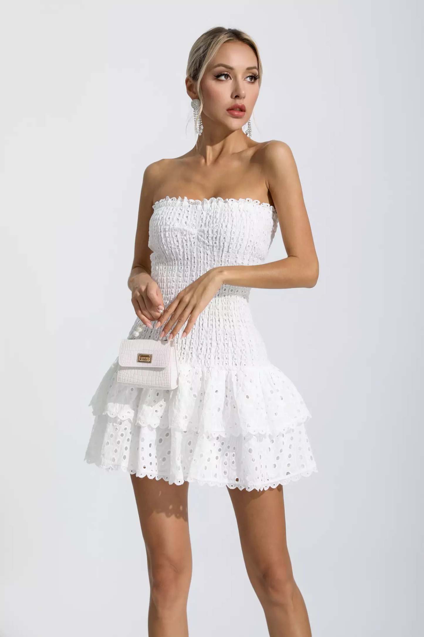 Milo White Ruffle Mini Dress