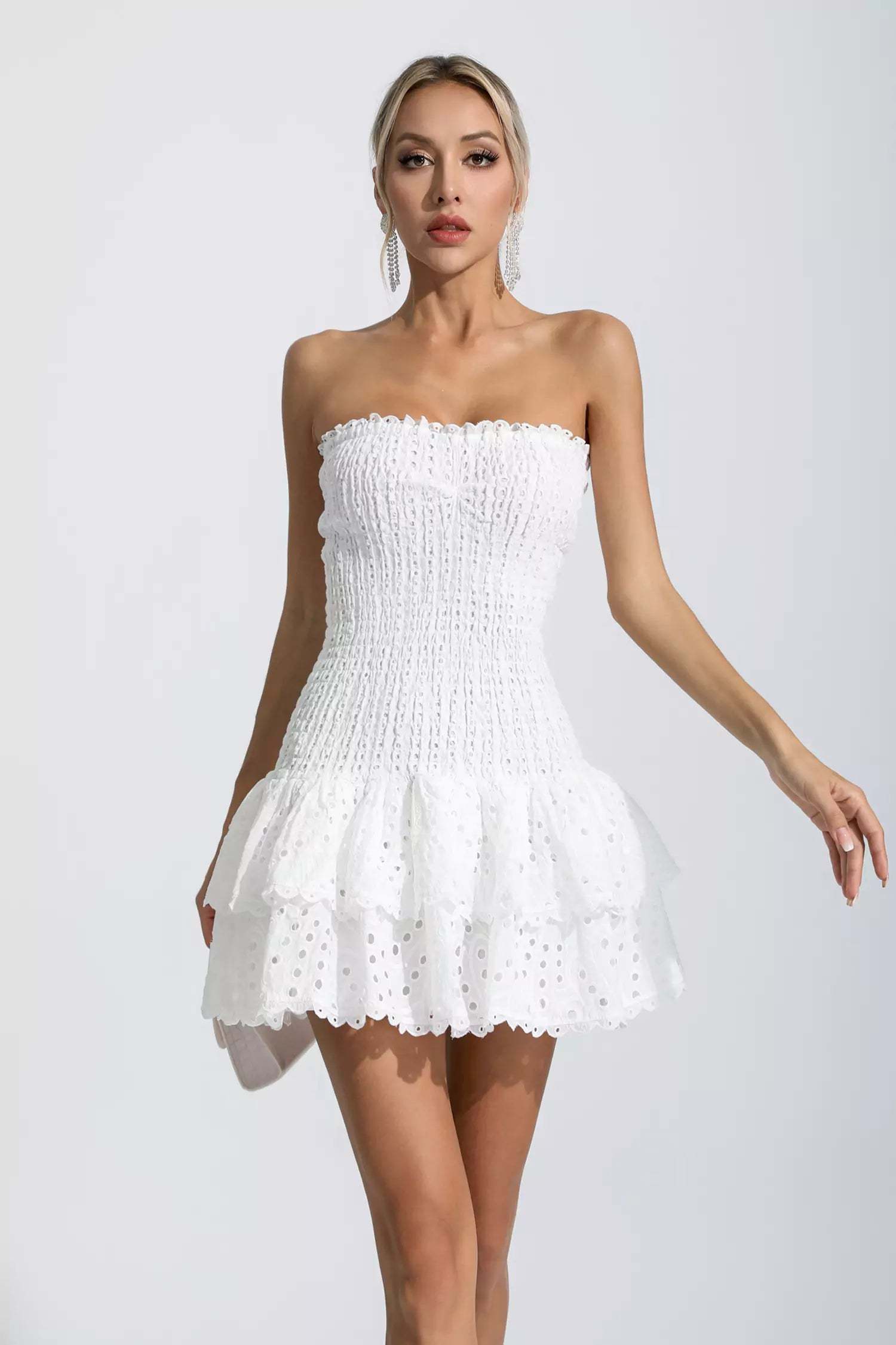 Milo White Ruffle Mini Dress