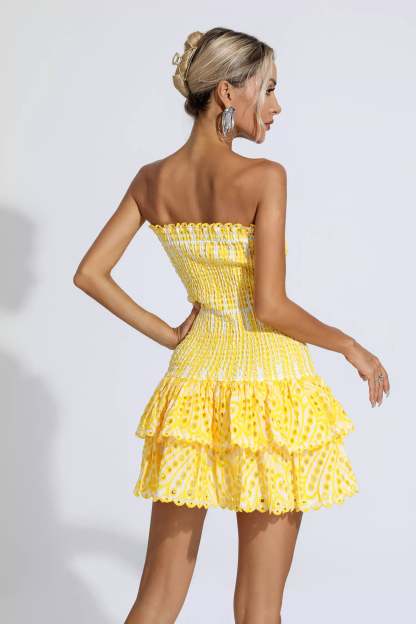 Milo Yellow Ruffle Mini Dress