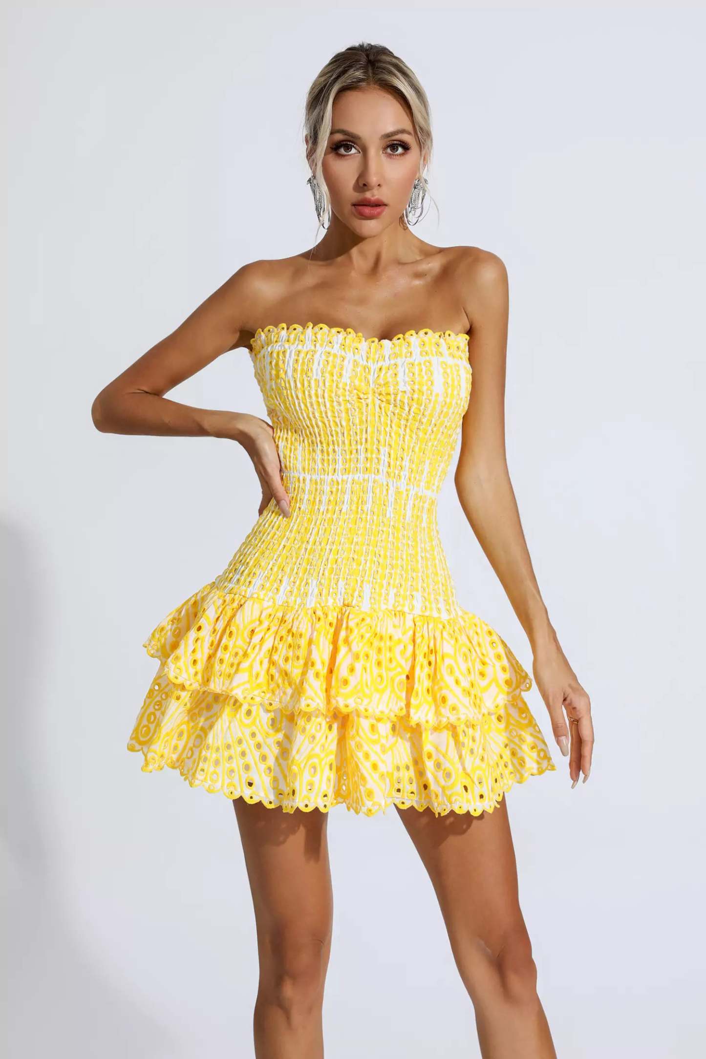 Milo Yellow Ruffle Mini Dress