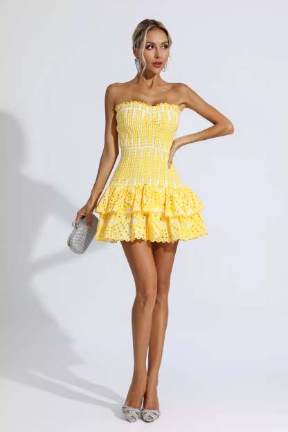 Milo Yellow Ruffle Mini Dress