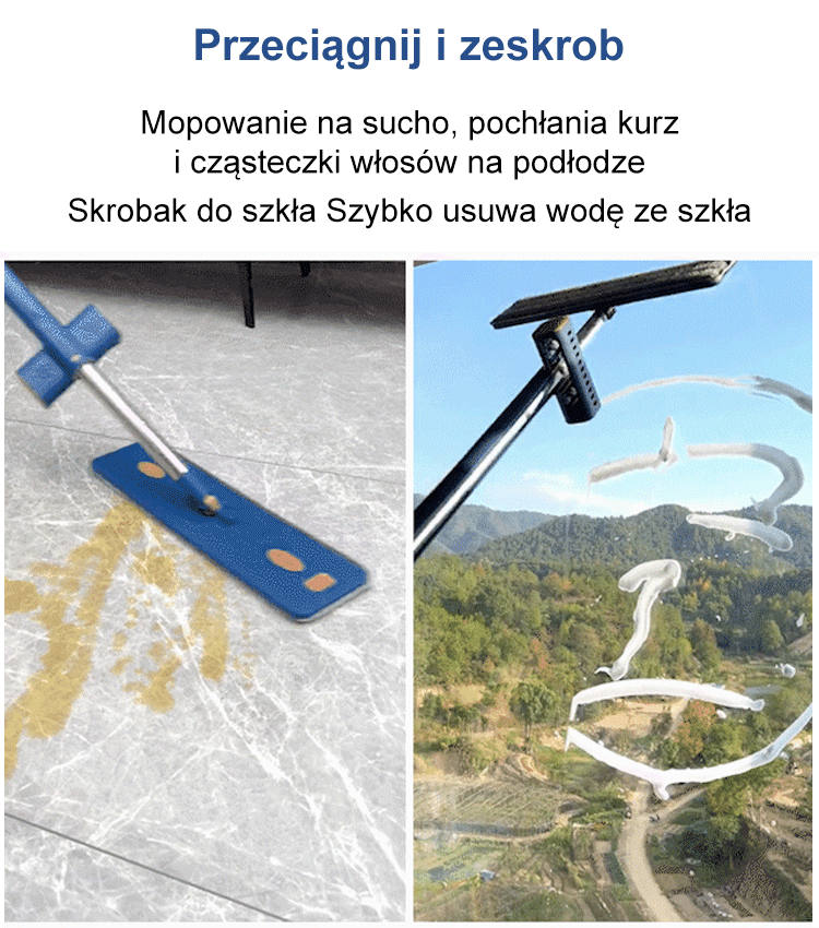 Samowyciskający mop płaski