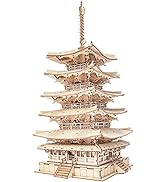 Rolife 3D Wooden Puzzles Temple Building Kit - 275PCS Japanese Five-storied Pagoda 13" Model Craf...