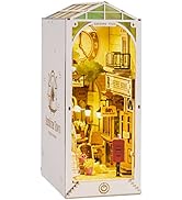 Rolife DIY Book Nook Kit 3D Wooden Puzzle, Bookshelf Indert Decor with LED DIY Bookend Diorama Do...