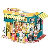 Rolife Dollhouse DIY Miniature Dollhouse Kit 1/24 Scale Candy House with LED Room Making Kit Craf...