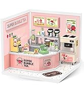 Rolife Plastic House Building Set Toy DIY Miniature Dollhouse Playset with LED for Mini Figures C...