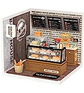 Rolife Plastic House Building Set Toy DIY Miniature Dollhouse Playset with LED for Mini Figures C...