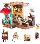Rolife DIY Miniature Dollhouse Kit Coffee House Wooden Mini House Crafts DIY Model Kits Christmas...
