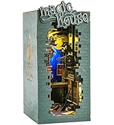 Rolife DIY Book Nook Kit 3D Wooden Puzzle, Bookshelf Insert Decor with LED DIY Bookend Diorama Ki...