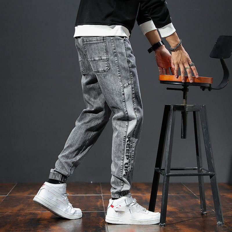 百搭工裝束腳韓版潮流休閒哈倫褲牛仔褲褲裝