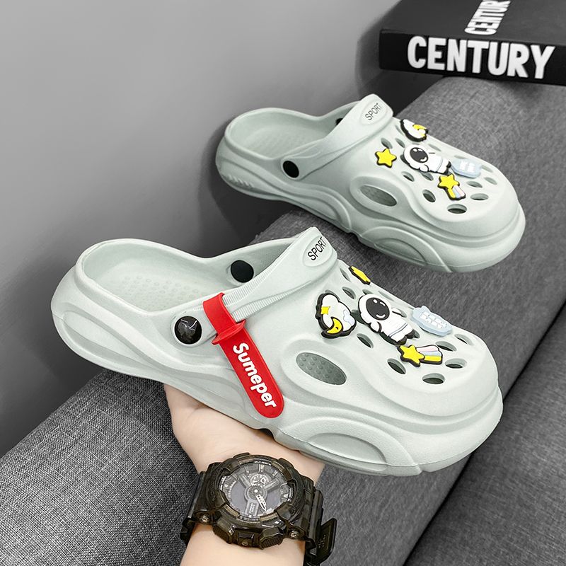 洞洞鞋外穿踩屎感包厚底防滑耐磨鞋靴