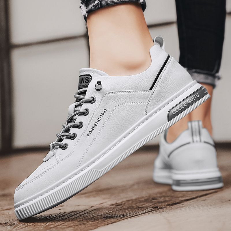 運動休閒顯瘦平板棕色百搭皮面鞋鞋靴