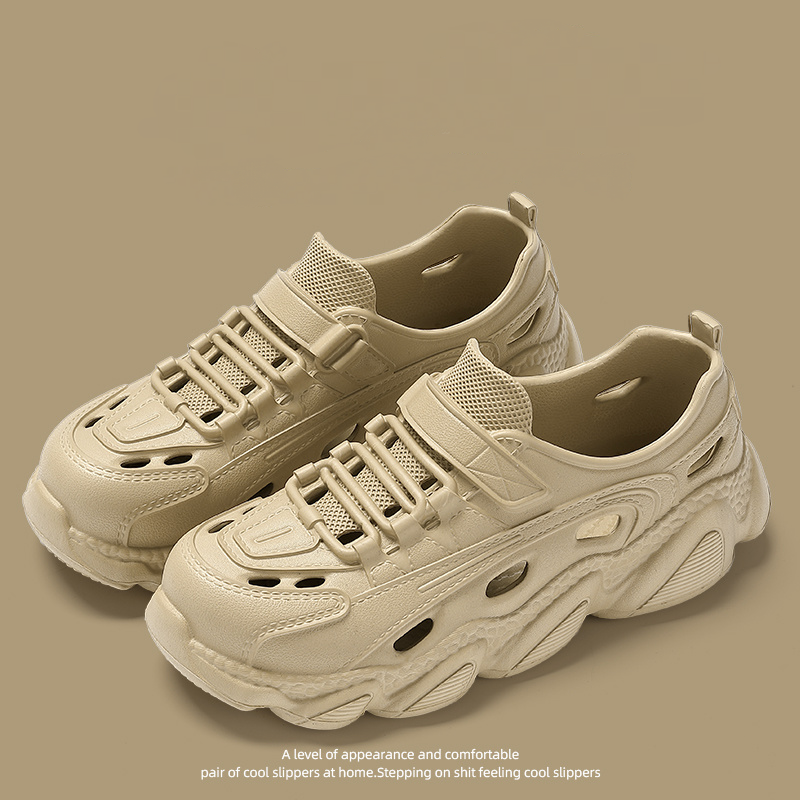 防臭運動洞洞外穿厚底防滑沙灘透氣戶外鞋靴