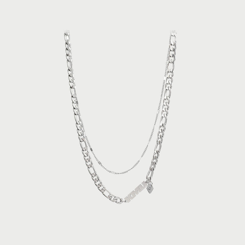 雙層疊戴四芒星古巴嘻鎖骨鏈小眾吊墜項鍊