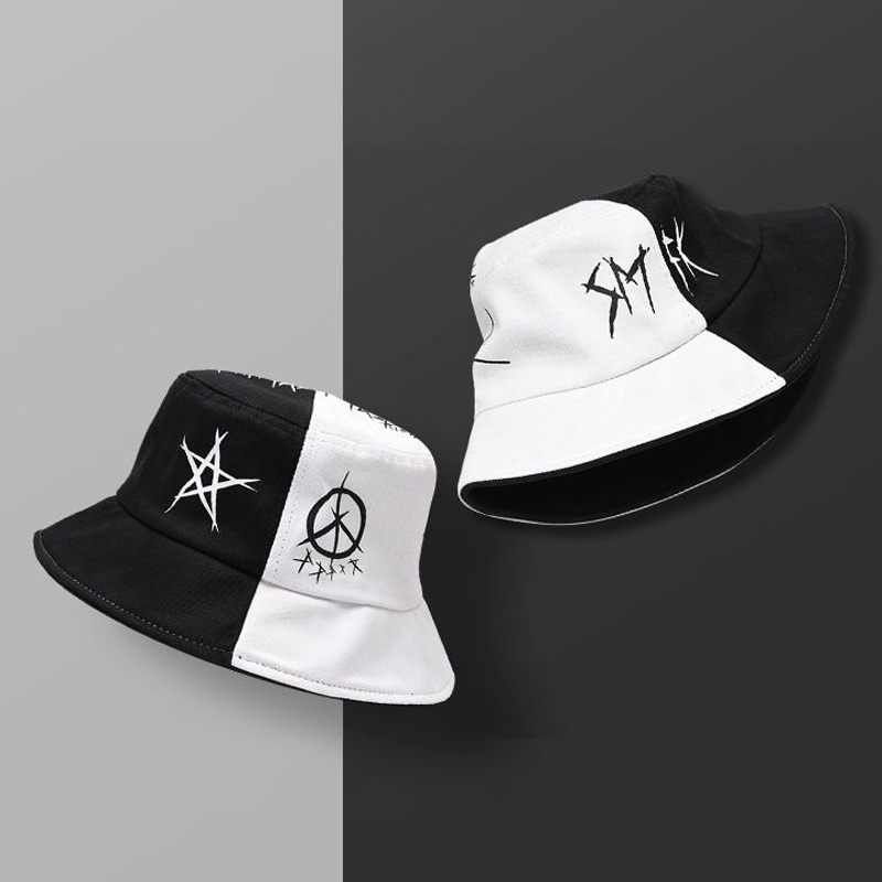 拼接嘻哈街頭日系百搭ins盆帽漁夫帽-Nuostyle