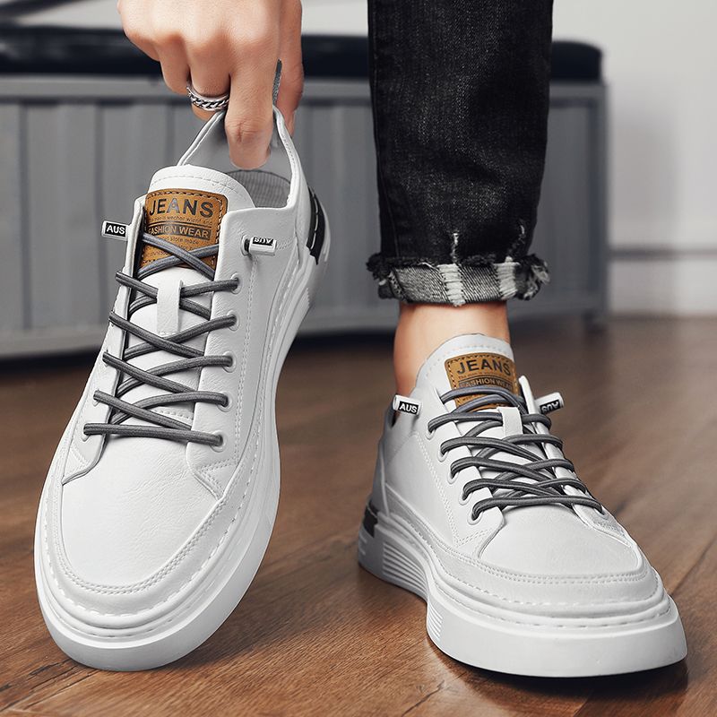 運動休閒顯瘦平板棕色百搭皮面鞋鞋靴