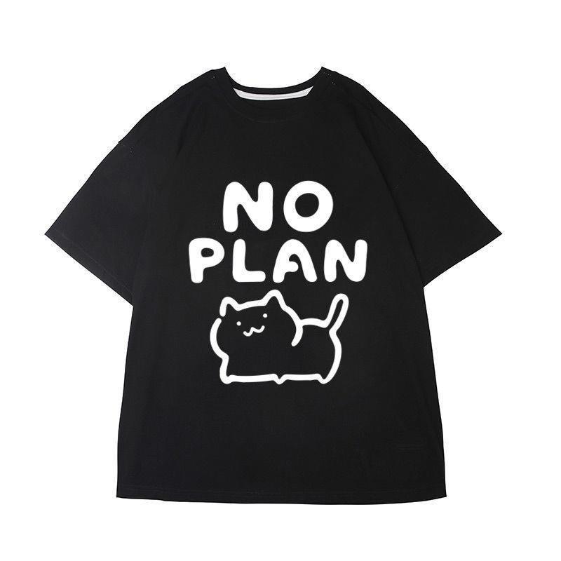 【單件/套裝】貓咪卡通印花ins短袖T恤+系帶運動短褲兩件套套裝