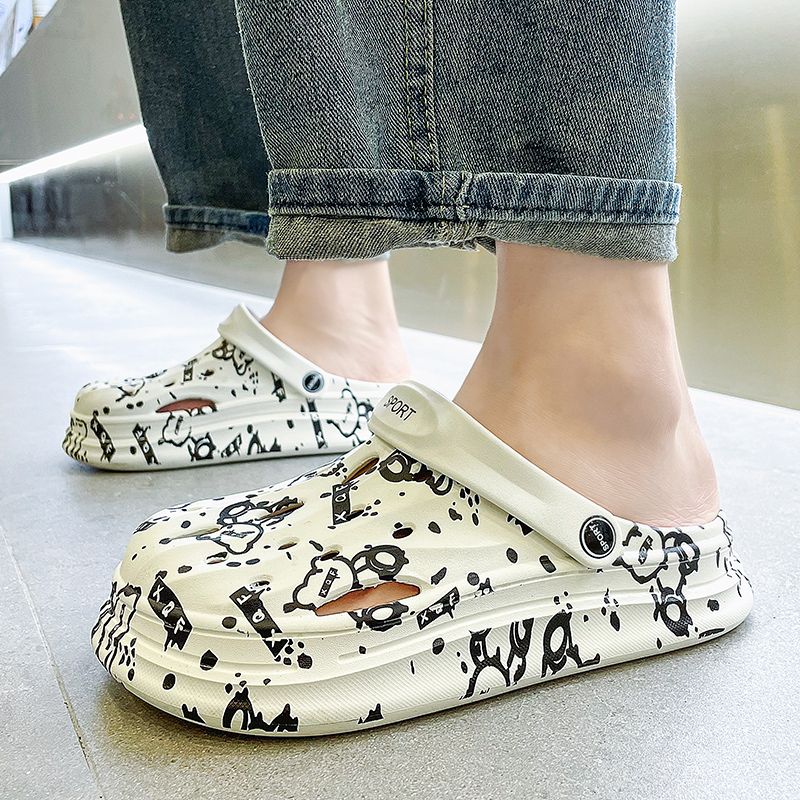 洞洞鞋外穿踩屎感包厚底防滑耐磨鞋靴