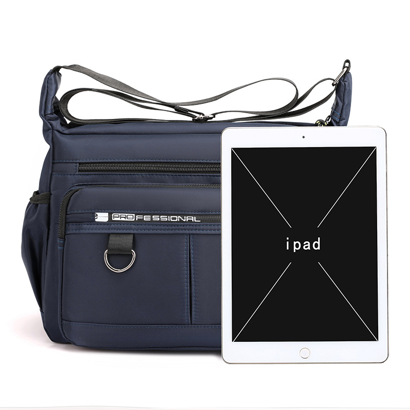 大容量單肩防水耐磨背包多口袋商務休閒斜挎包