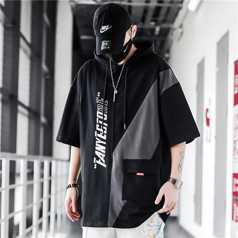 連帽薄款大碼潮流百搭衛衣短袖