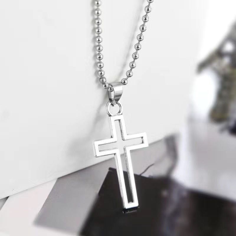 十字架街頭嘻哈鈦鋼韓版個性鏈子吊墜簡約冷淡風配飾項鍊小物首飾