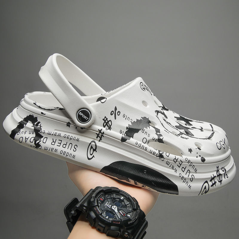 洞洞鞋外穿踩屎感包厚底防滑耐磨鞋靴