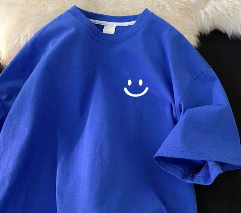 港風寬鬆百搭純色潮牌五分袖韓版T恤上衣