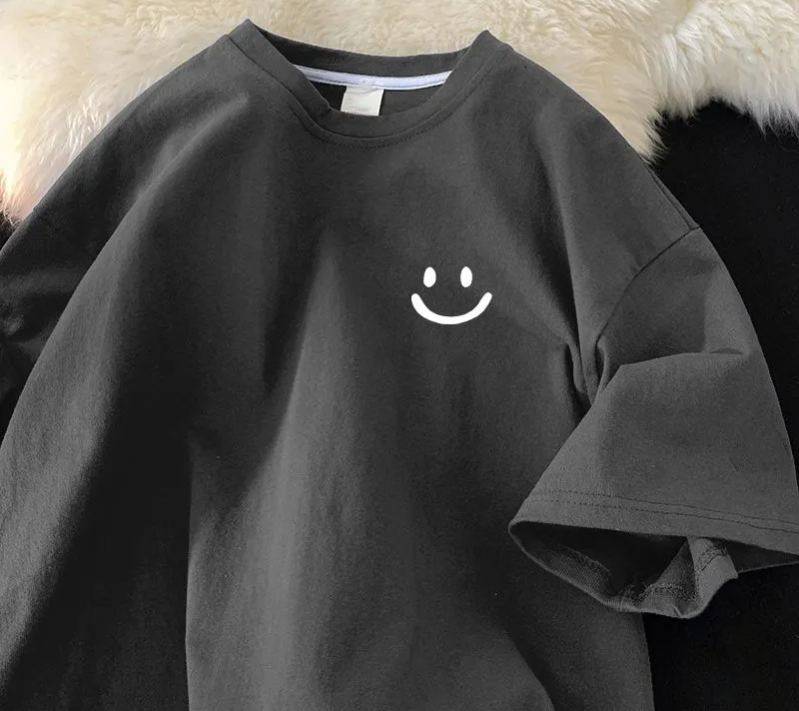 港風寬鬆百搭純色潮牌五分袖韓版T恤上衣