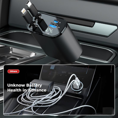 4 合 1 可伸縮車用充電器（含線）