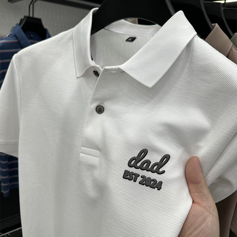 Gift For He Custom Embroidered Polo Shirt Dad Est Polo Shirt with Child's Name on Sleeve