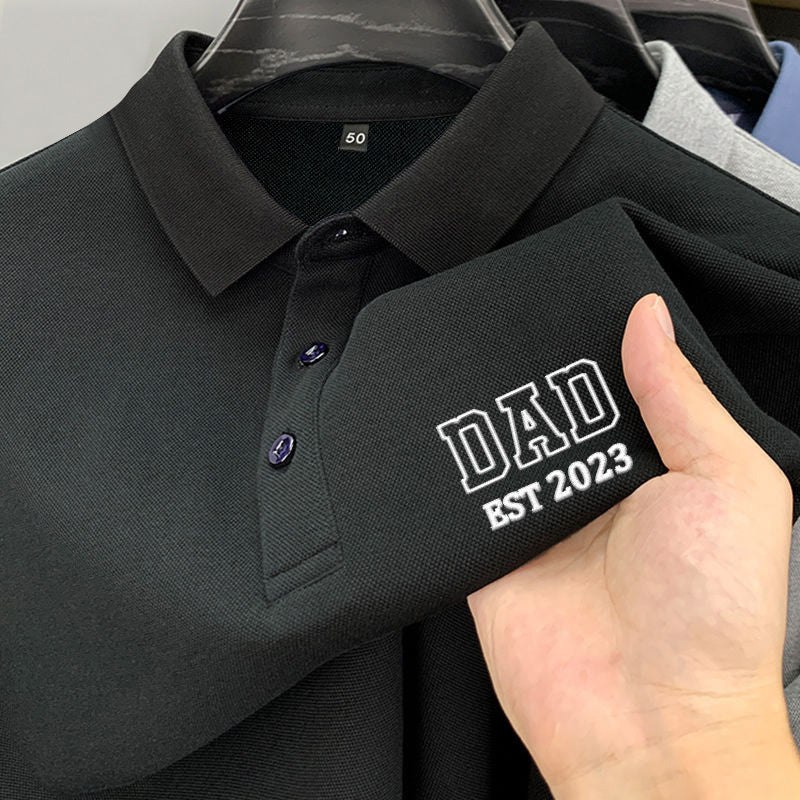 Custom Embroidered Polo Shirt Dad Est Polo Shirt with Name on Sleeve