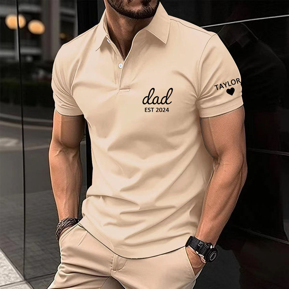 Custom Dad Polo shirt with Date and Children Name