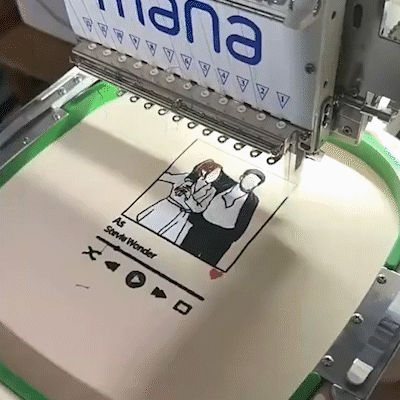 Custom Embroidered Sweatshirt Portrait Music Player Couple Gifts