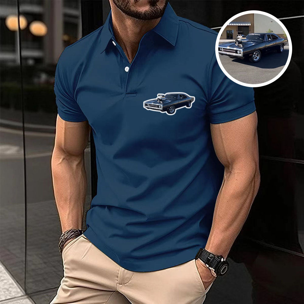 Custom Car Polo shirt, Car Lover Gift, Personalized Dad Polo Shirt, Gift For Dad
