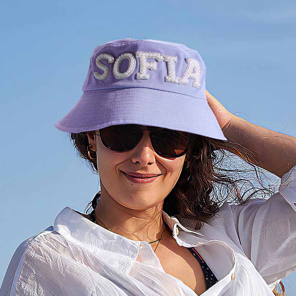 Custom Pearl Bucket Hat Personalized Name Fashion Bucket Hat Summer Gift for Her