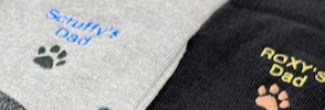 Custom Pet Parent Socks with Embroidered Cat or Dog Name & Paw Print Personalised Gift for Pet Lovers