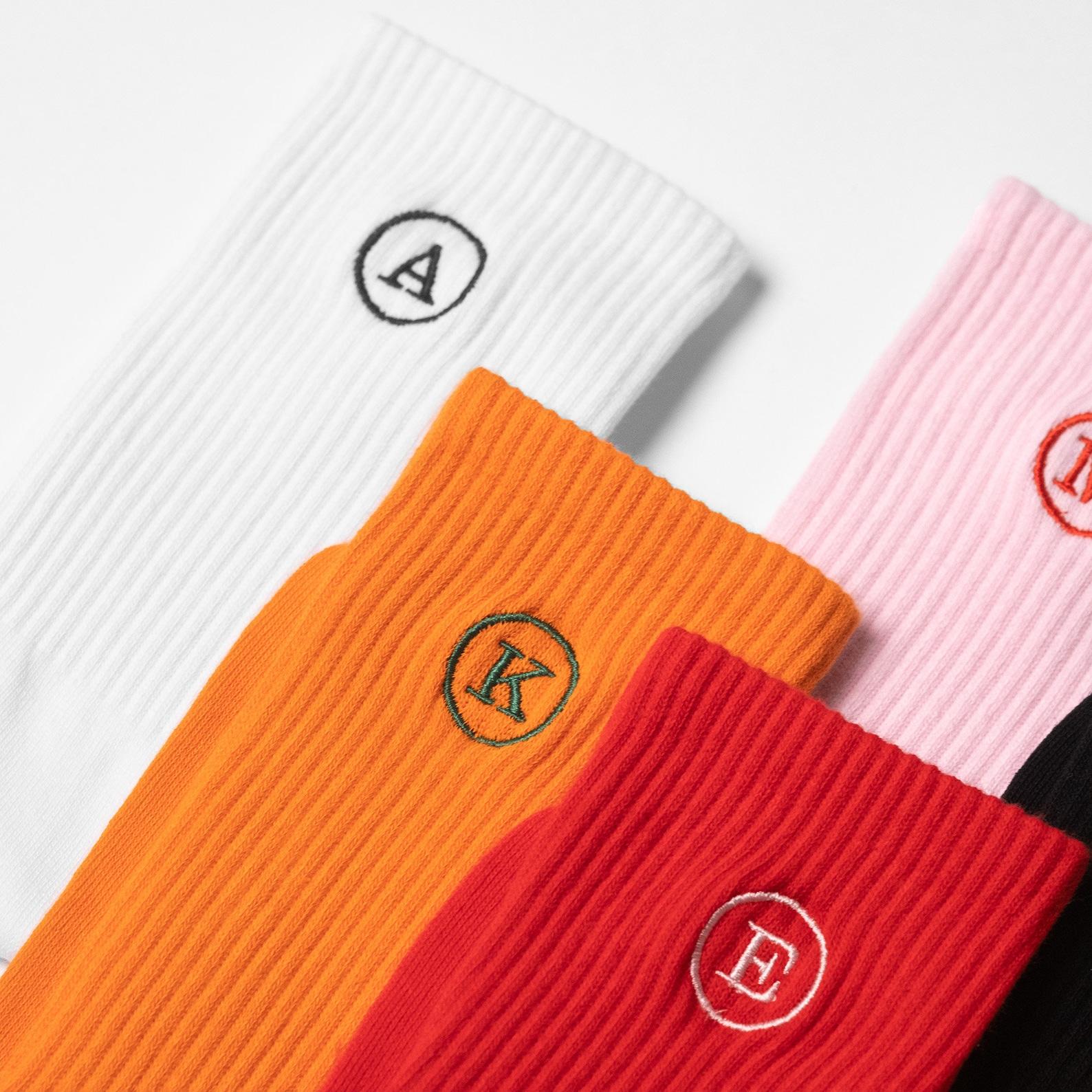 Personalised Initial Socks - Custom Embroidered Letter on Soft Cotton Crew Socks