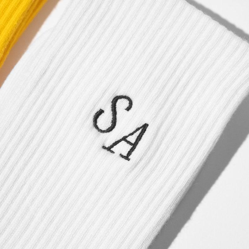 Personalized Initials Socks - Custom Embroidered Letters on Soft Cotton Crew Socks
