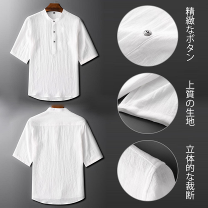 夏のメンズ♡ゆったり半袖メンズ半袖綿麻Tシャツメンズ半袖メンズ夏トップス