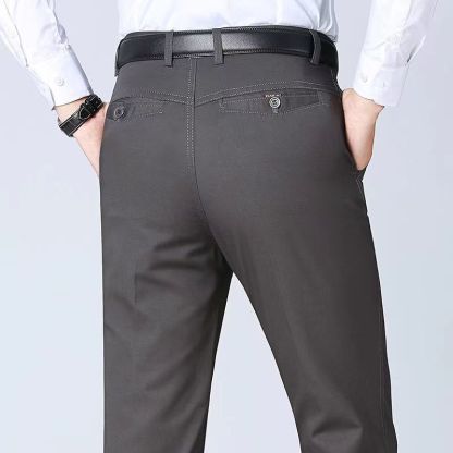 中高年男性のゆったりストレートパンツお父さんカジュアルパンツメンズ秋冬ズボン