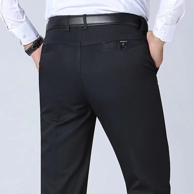 中高年男性のゆったりストレートパンツお父さんカジュアルパンツメンズ秋冬ズボン