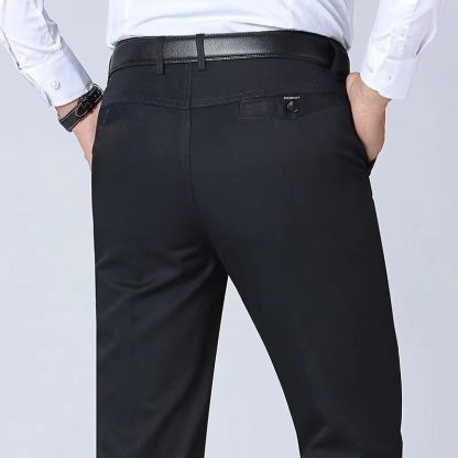 中高年男性のゆったりストレートパンツお父さんカジュアルパンツメンズ秋冬ズボン